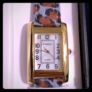 Gossip Grey/blue leopard watch